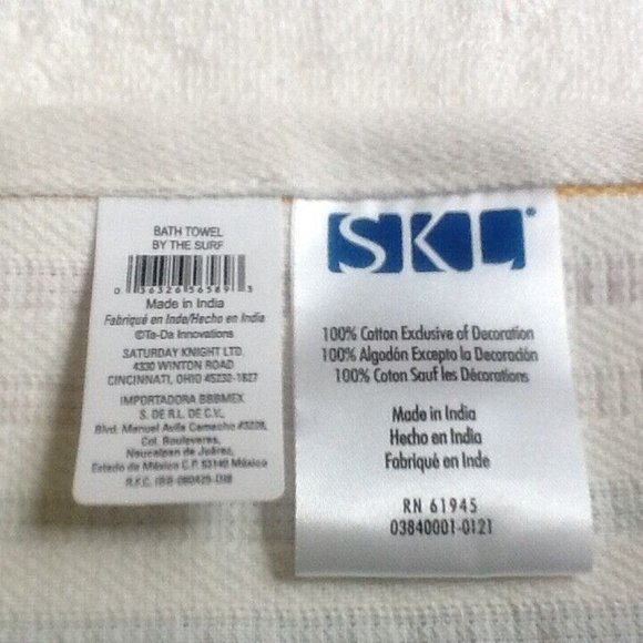 2 SKL Surfs Up Bath Towels Volkswagen Convertible Beetle Car SURFBOARD Palm Tree - Picture 4 of 7